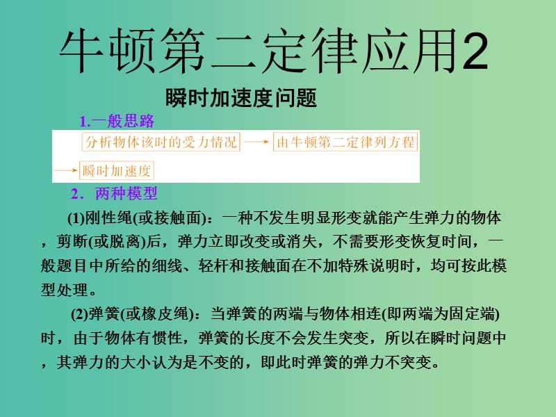 高中物理 《第四章 牛顿运动定律 第三节 牛顿第二定律2课件 新人教版必修1.ppt_第1页