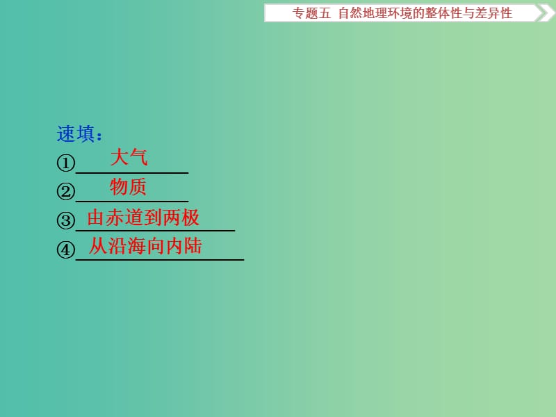 高考地理二轮复习 第一部分 专题突破篇 五 自然地理环境的整体性与差异性课件.ppt_第3页