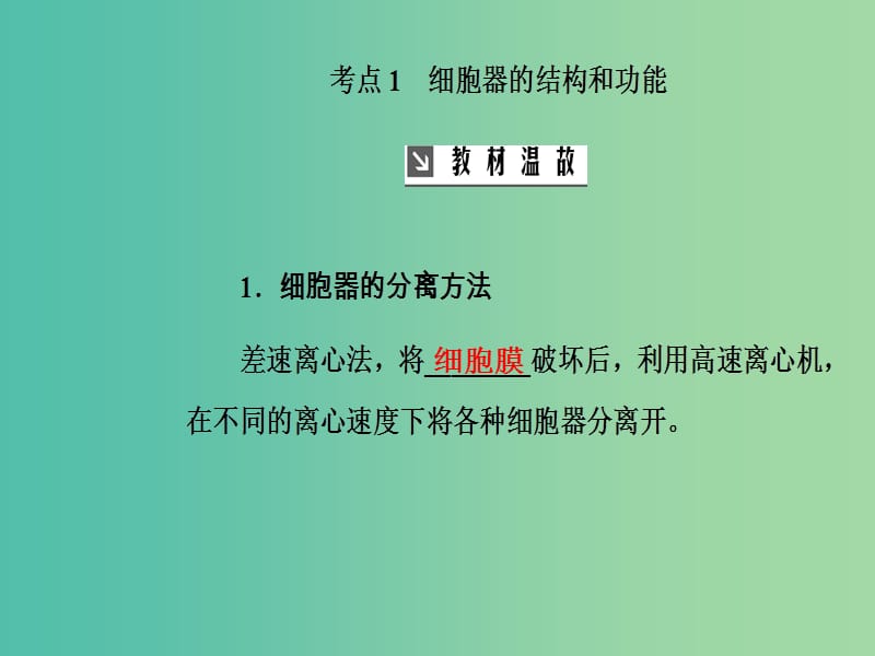 高考生物总复习第二单元细胞的基本结构与物质的输入和输出第2讲细胞器-系统内的分工合作课件.ppt_第3页