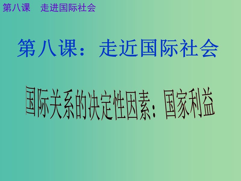 高中政治 8.2国际关系的决定性因素 国家利益课件7 新人教版必修2.ppt_第1页