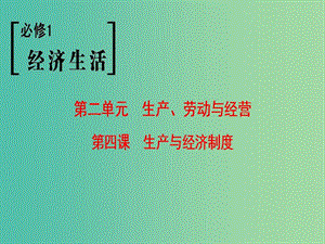 高考政治一輪復(fù)習(xí)第2單元生產(chǎn)勞動與經(jīng)營第4課生產(chǎn)與經(jīng)濟制度課件新人教版.ppt