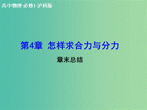 高中物理 第4章 怎樣求合力與分力章末總結(jié)課件 滬科版必修1.ppt