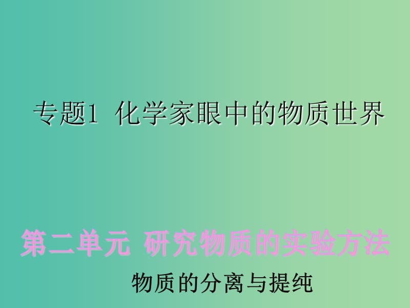 高中化学 1.2.1 物质的分离与提纯课件 苏教版必修1.ppt_第1页