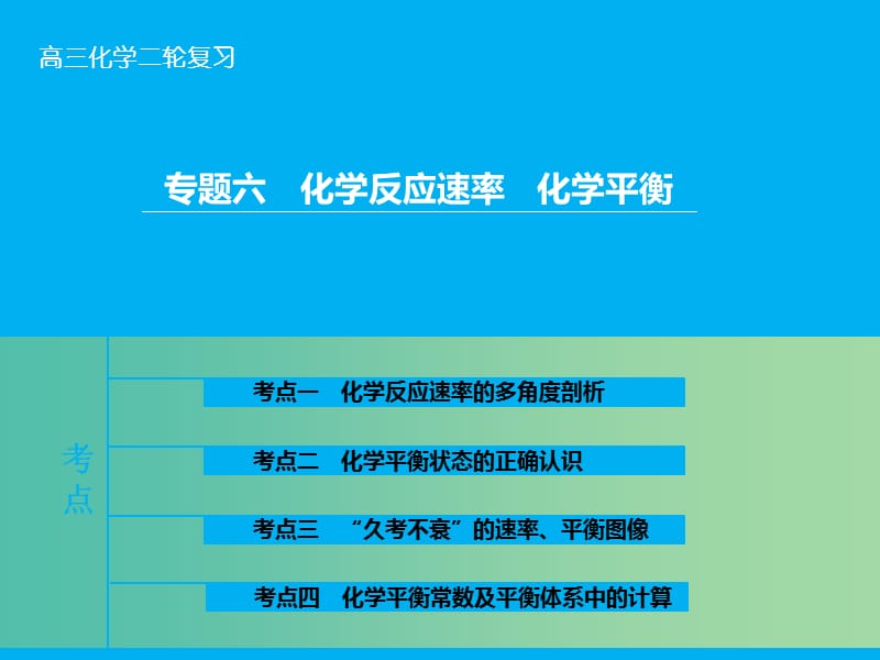 高三化学二轮复习 第1部分 专题6 化学平衡课件.ppt_第1页