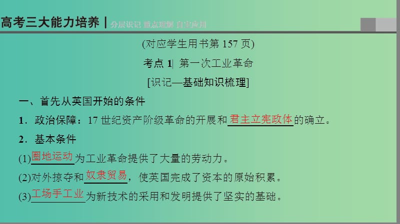 高考历史一轮复习第9单元资本主义世界市场的形成和发展第19讲欧美的工业革命课件北师大版.ppt_第3页