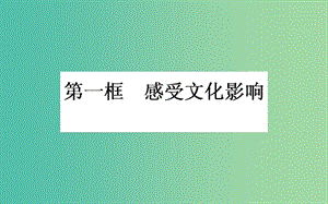 高中政治 第一單元 文化與生活 第二課 文化對人的影響 第一框 感受文化影響課件 新人教版必修3.ppt