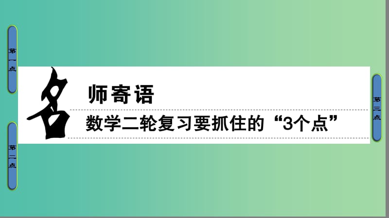 高三数学二轮复习 名师寄语课件(理).ppt_第1页