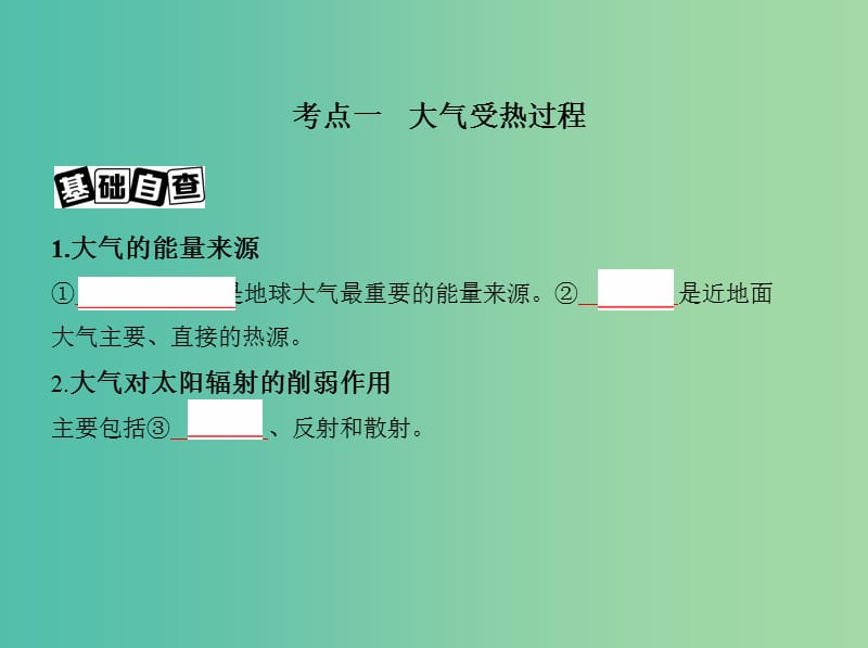 高考地理一轮复习第二部分自然地理第四单元地球上的大气第一讲冷热不均引起大气运动课件.ppt_第3页