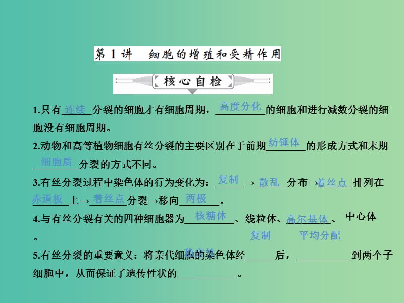 高三生物二轮复习 专题精讲三 细胞的生命历程 第1讲 细胞的增殖和受精作用课件.ppt_第3页