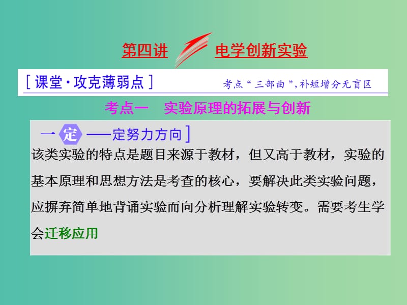 高三物理二轮复习 第一部分 专题五 物理实验 第四讲 电学创新实验课件.ppt_第1页