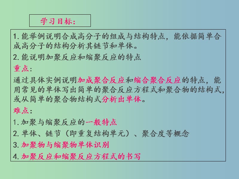 高中化学第五章进入合成有机高分子化合物的时代5.1.1合成高分子化合物的基本方法1课件新人教版.ppt_第2页