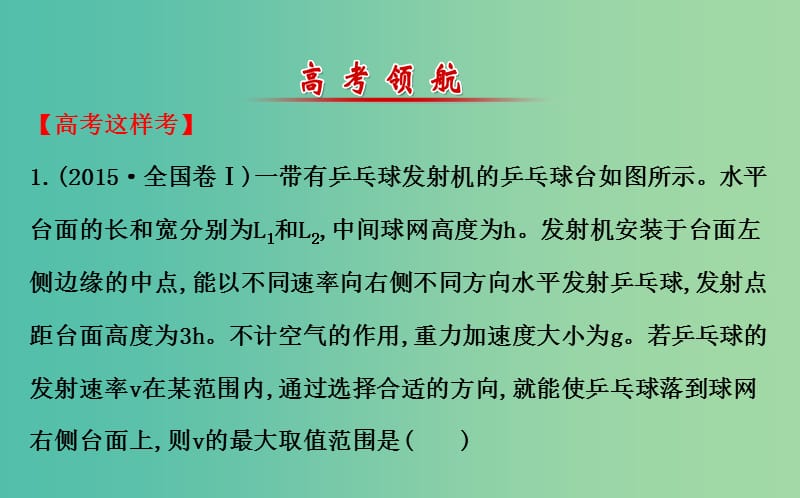 高三物理二轮复习 第一篇 专题通关二 曲线运动 4 抛体运动与圆周运动课件.ppt_第2页