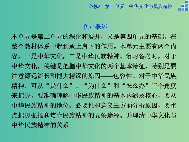 高考政治大一轮复习 第三单元 中华文化与民族精神单元优化总结课件 新人教版必修3.ppt_第2页