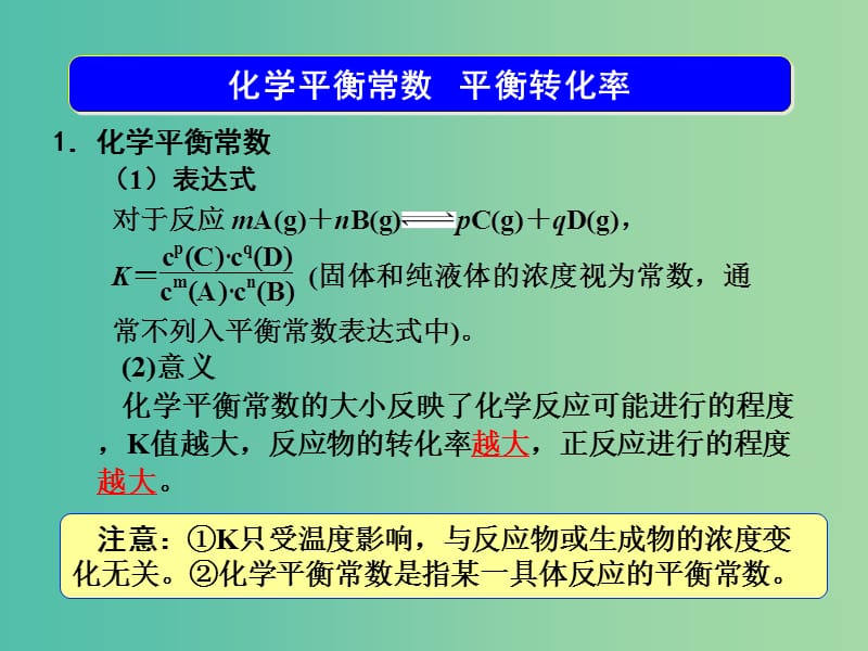 高考化学一轮复习 7.10热点突破 化学平衡常数 平衡转化率课件.ppt_第3页