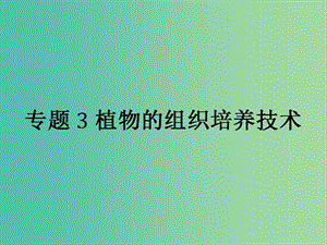 高中生物專題3植物的組織培養(yǎng)技術(shù)3.1菊花的組織培養(yǎng)課件新人教版.ppt