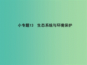 高三生物二輪復(fù)習(xí) 專題五 種群 群落與生態(tài)系統(tǒng) 13 生態(tài)系統(tǒng)與環(huán)境保護(hù)課件.ppt