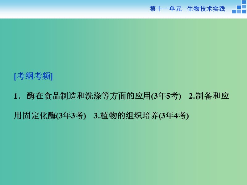 高考生物一轮复习 第十一单元 第39讲 酶的应用与植物组织培养课件.ppt_第2页