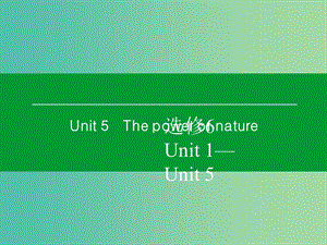 高考英語一輪復習 Unit5 The power of nature課件 新人教版選修6.ppt