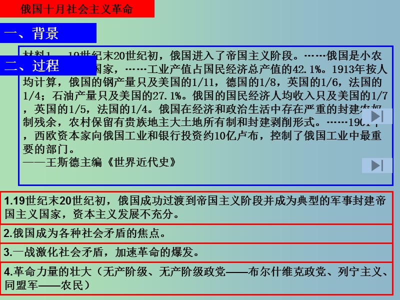 高中历史 专题九 第3课 俄国十月社会主义革命课件 人民版必修1.ppt_第3页