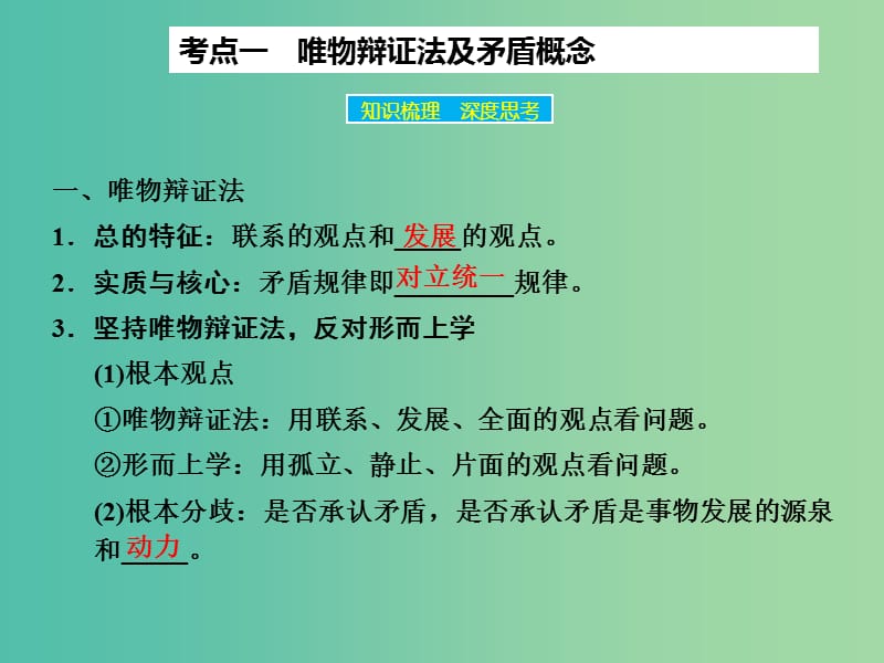 高考政治大一轮复习 第十五单元 第九课 唯物辩证法的实质与核心课件 新人教版.ppt_第3页