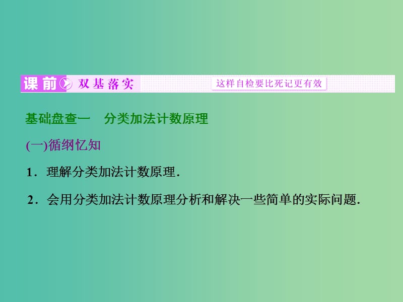 高考数学大一轮复习 第九章 第一节 分类加法计数原理与分步乘法计数原理课件.ppt_第2页