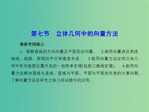 高考数学一轮复习 7-7 立体几何中的向量方法课件 理 新人教A版.ppt