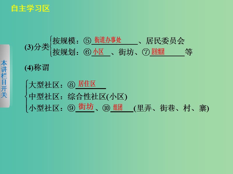 高中地理第四章城乡建设与生活环境4.4社区公共服务设施的布局与生活课件中图版.ppt_第3页