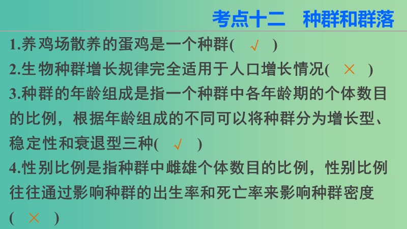 高三生物第二轮复习 第二篇 考点十二 种群和群落课件 新人教版.ppt_第2页