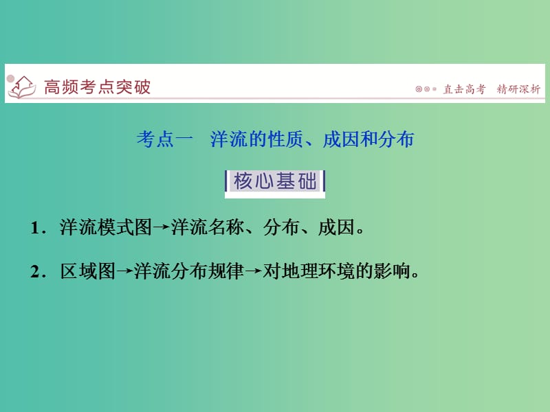 高考地理二轮复习 第一部分 专题突破篇 四 水体运动 第2讲 大规模的海水运动课件.ppt_第2页