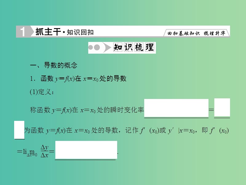 高考数学一轮复习 2-10 导数的概念及其运算课件 理 新人教A版.ppt_第2页