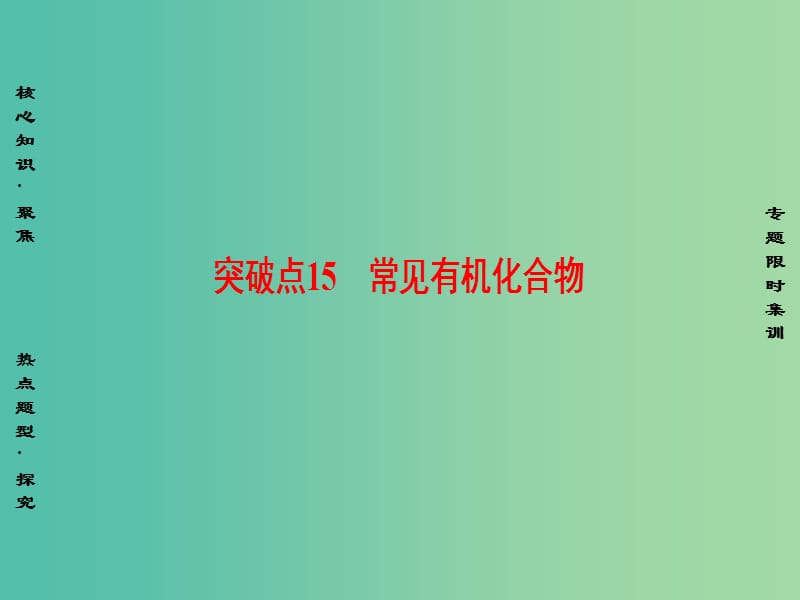 高三化学二轮复习 第1部分 专题3 元素及其化合物 突破点15 常见有机化合物课件.ppt_第1页