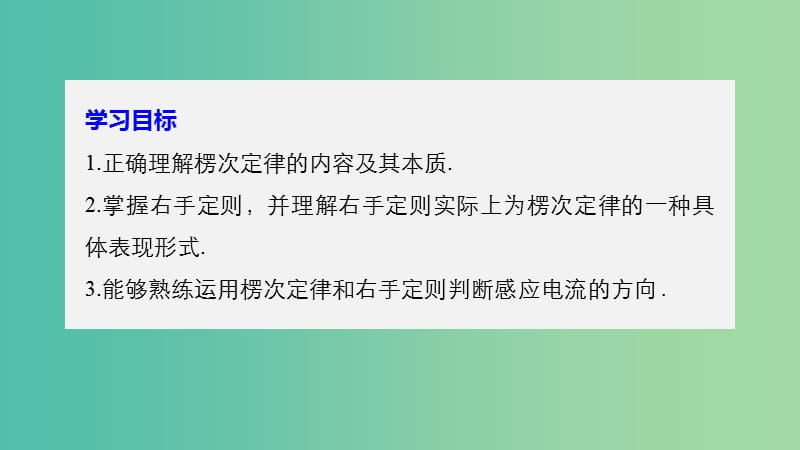 高中物理第一章电磁感应第三节感应电流的方向课件粤教版.ppt_第2页