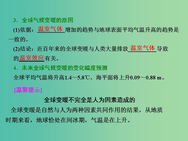 高中地理第四单元从人地关系看资源与环境第三节全球气候变化及其对人类的影响课件鲁教版.ppt_第3页