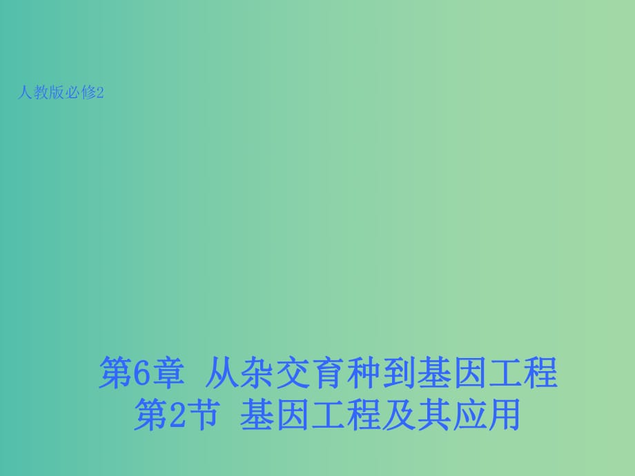 高中生物 6.2 基因工程及其應(yīng)用課件1 新人教版必修2.ppt_第1頁