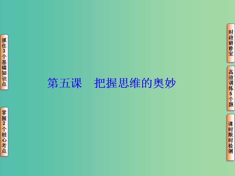 高考政治一轮复习 第十四单元 第五课 把握思维的奥妙课件.ppt_第1页