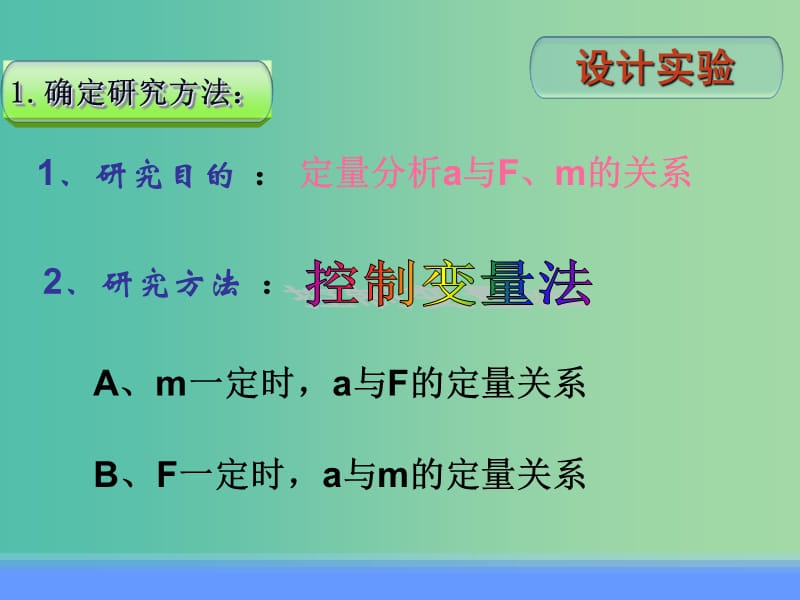 高中物理 《第四章 牛顿运动定律 第二节 探究加速度与力、质量的关系课件 新人教版必修1.ppt_第3页