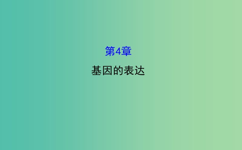 高三生物第一轮复习 第4章 基因的表达课件 新人教版必修2.ppt_第1页