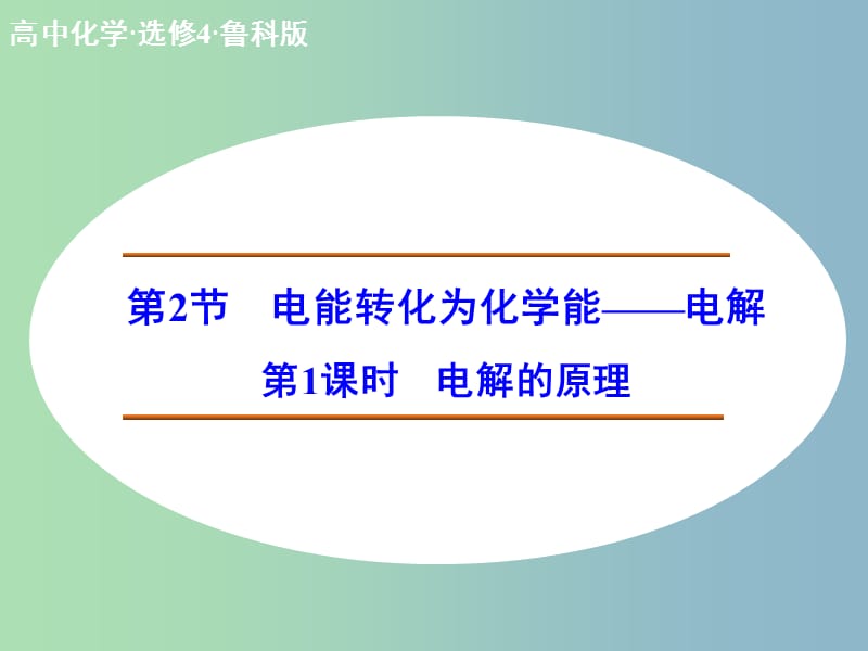 高中化学 1.2.1电解的原理课件 鲁科版选修4.ppt_第1页