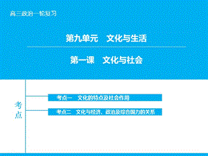 高考政治大一輪復(fù)習(xí) 第九單元 第一課 文化與社會(huì)課件 新人教版.ppt