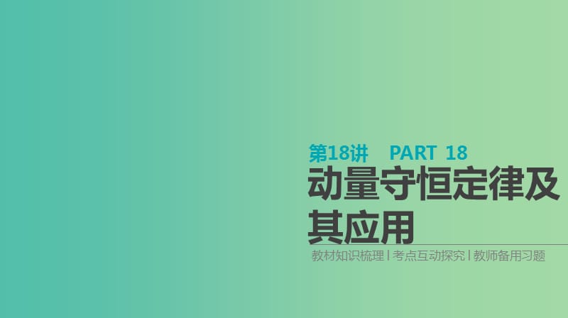 高考物理大一轮复习第6单元动量第18讲动量守恒定律及其应用课件.ppt_第1页