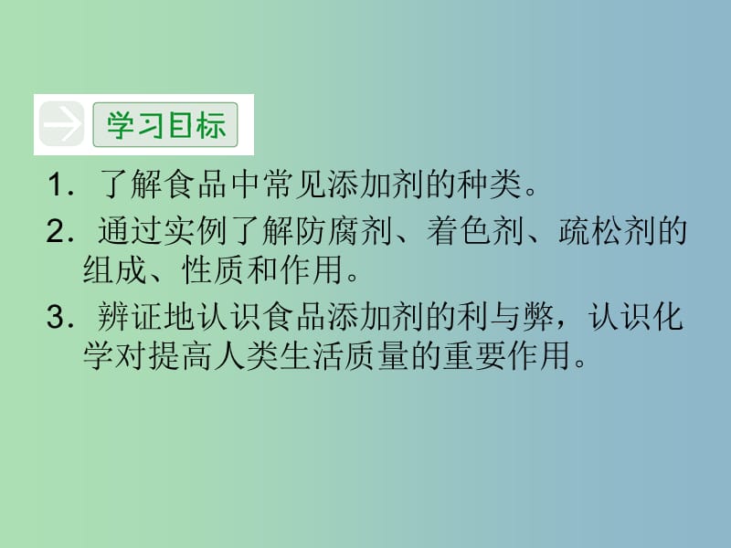 高中化学 2.3优化食物品质的添加剂课件 苏教版选修1.ppt_第3页