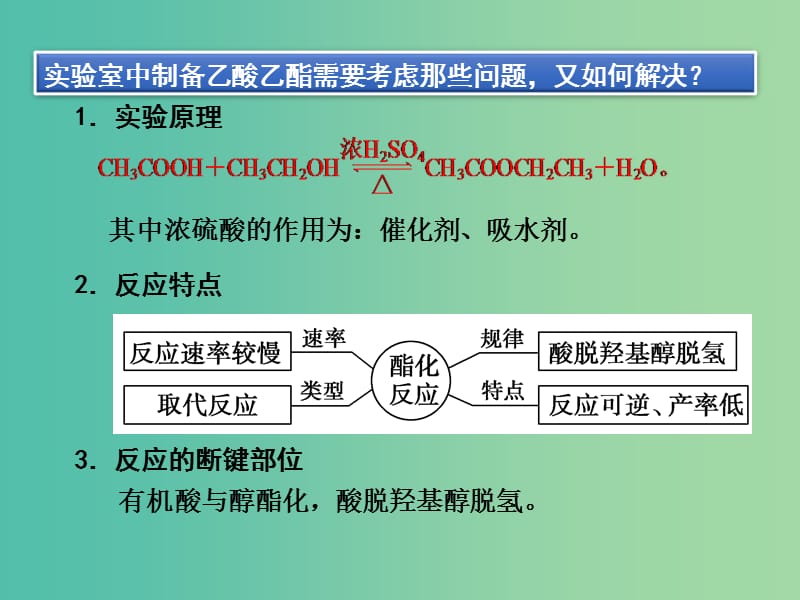 高考化学一轮复习 9.6实验探究 探究乙酸乙酯的制备方法课件.ppt_第3页