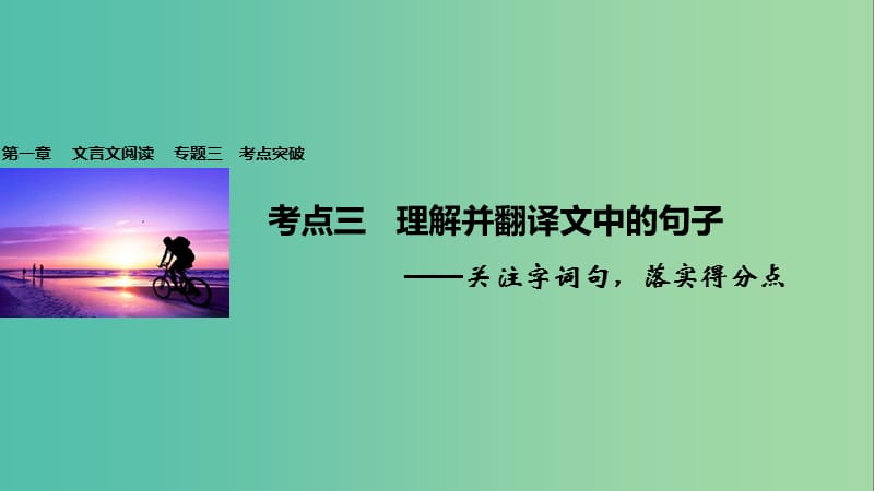 高考语文一轮复习 第一章 文言文阅读 专题三 考点突破三 理解并翻译文中的句子课件 新人教版.ppt_第1页