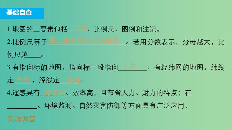 高三地理二轮复习 专题一 回扣基础必须突破的26个微专题2 地图与“3S”技术课件.ppt_第3页