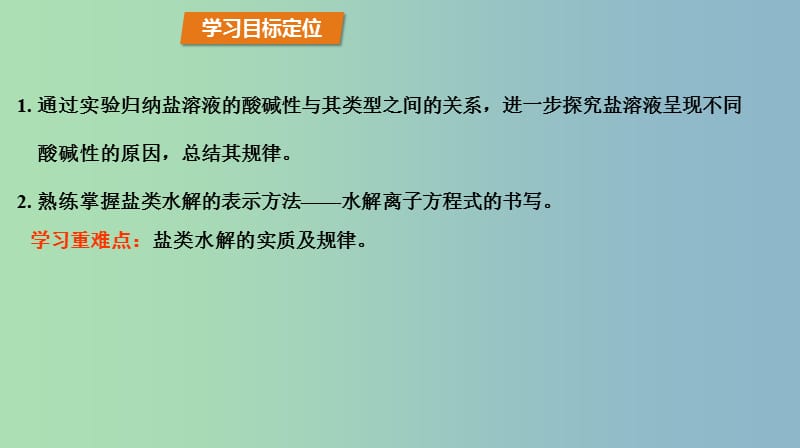 高中化学第3章物质在水溶液中的行为3.2弱电解质的电离盐类的水解第2课时盐类水解的实质与规律课件鲁科版.ppt_第3页