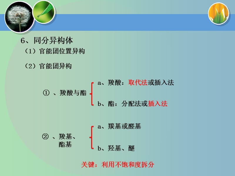 高中化学 第三章 第三节 羧酸 酯 有限制条件的同分异构体的书写（四）课件 新人教版选修5.ppt_第3页