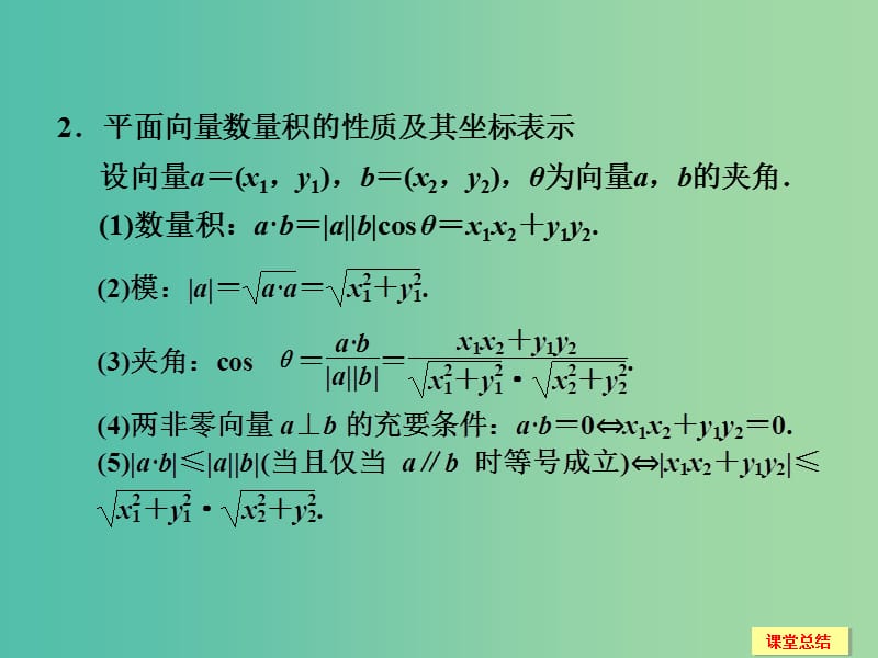 高考数学一轮复习 5-3 平面向量的数量积课件 新人教A版.ppt_第3页