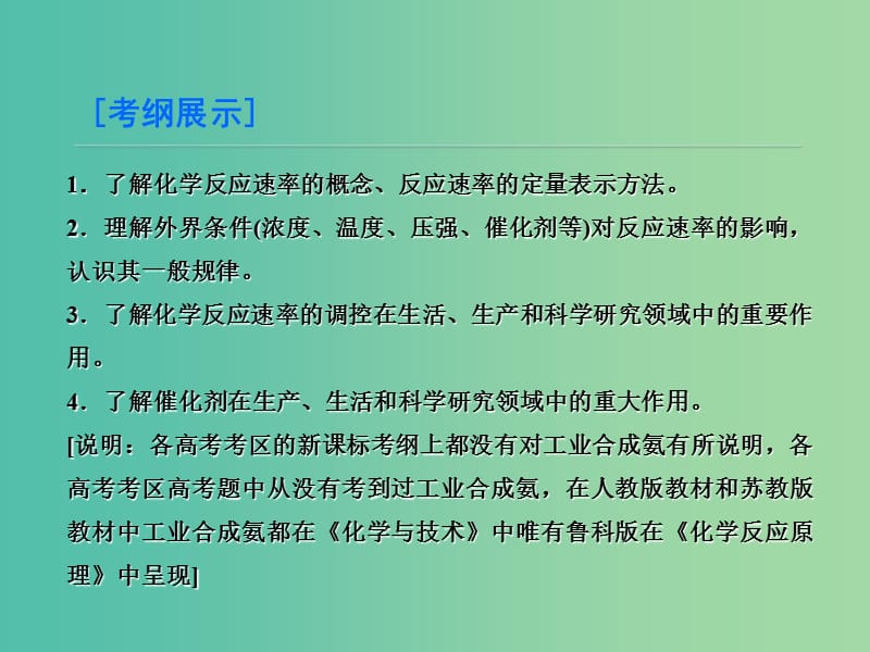 高考化学大一轮复习 第7章 第2节 化学反应速率 工业合成氨课件 鲁科版.ppt_第3页