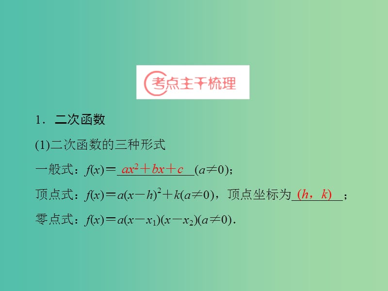 高考数学一轮复习 第2章 第4节 二次函数与幂函数课件 理 苏教版.ppt_第3页