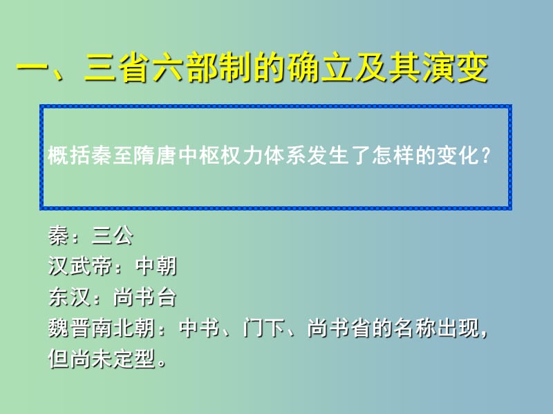 高中历史 第3课《古代政治制度的成熟》课件1 岳麓版必修1 .ppt_第2页